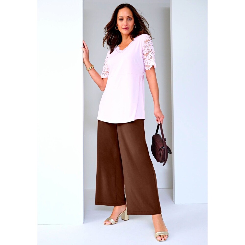Eloquii Stretch Knit Wide Leg Pant By The London Collection